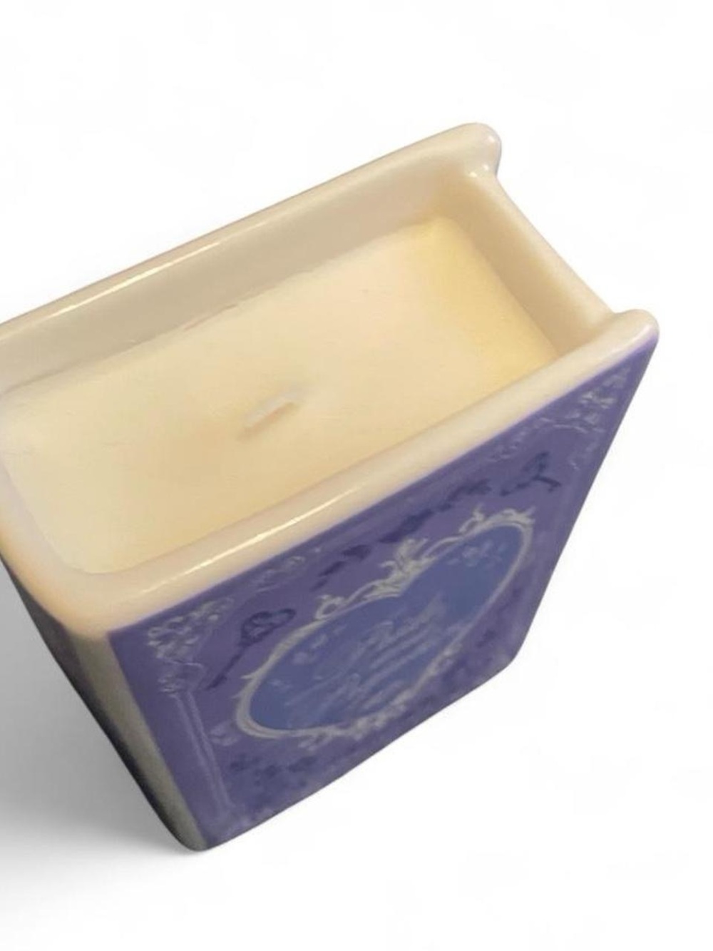 Aldi Pride and Prejudice Book Candle Jane Austen Lavender Ornate Unused NWOT - Picture 2 of 3